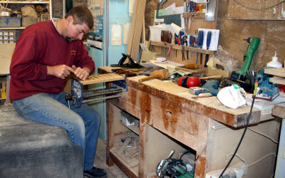 Graham Duncalf in his workshop